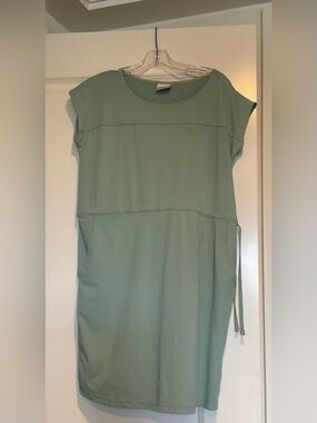 Columbia Mint Green Midi Drawstring Waist Dress